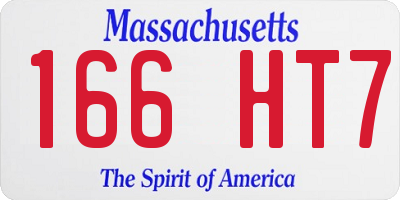 MA license plate 166HT7
