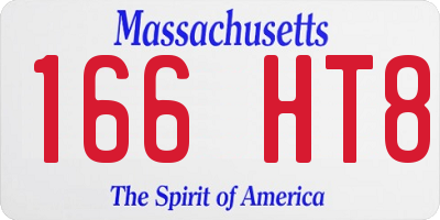 MA license plate 166HT8