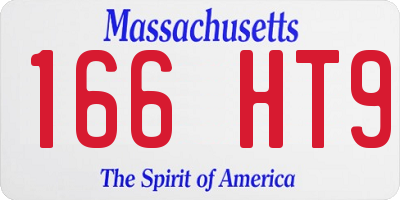 MA license plate 166HT9