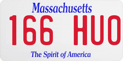 MA license plate 166HU0