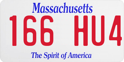 MA license plate 166HU4