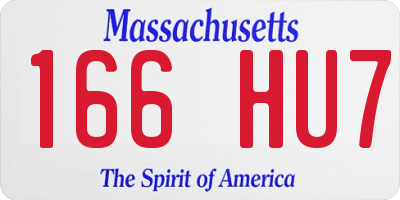 MA license plate 166HU7
