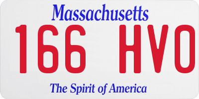 MA license plate 166HV0