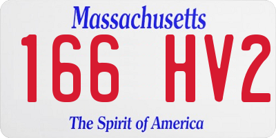 MA license plate 166HV2