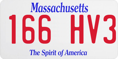 MA license plate 166HV3