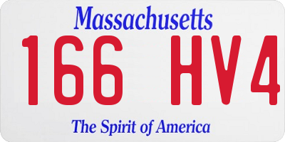 MA license plate 166HV4