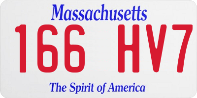MA license plate 166HV7