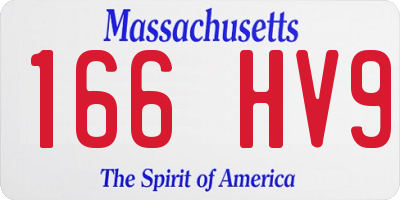 MA license plate 166HV9