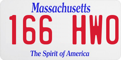 MA license plate 166HW0