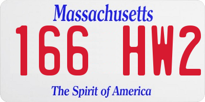 MA license plate 166HW2