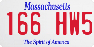 MA license plate 166HW5