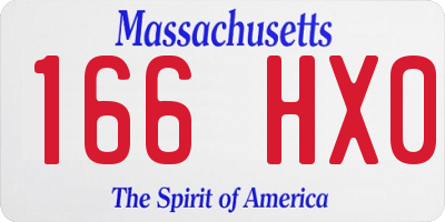 MA license plate 166HX0