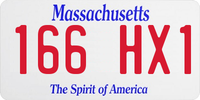 MA license plate 166HX1