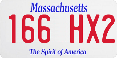 MA license plate 166HX2