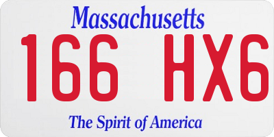 MA license plate 166HX6