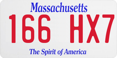 MA license plate 166HX7
