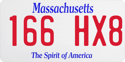 MA license plate 166HX8
