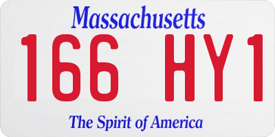 MA license plate 166HY1
