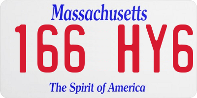 MA license plate 166HY6
