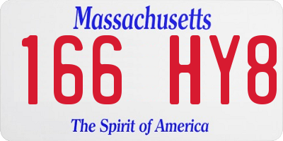MA license plate 166HY8