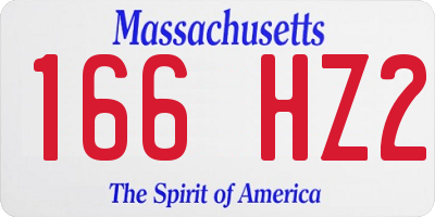 MA license plate 166HZ2