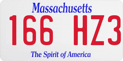 MA license plate 166HZ3