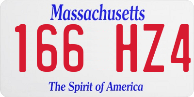 MA license plate 166HZ4