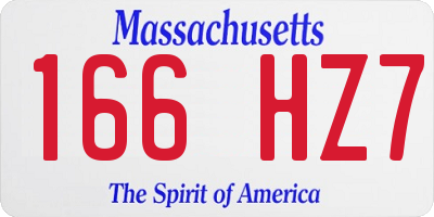 MA license plate 166HZ7