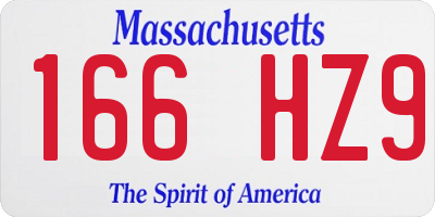 MA license plate 166HZ9