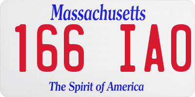 MA license plate 166IA0