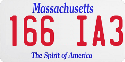 MA license plate 166IA3