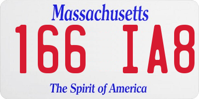 MA license plate 166IA8
