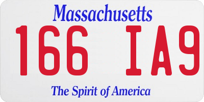 MA license plate 166IA9