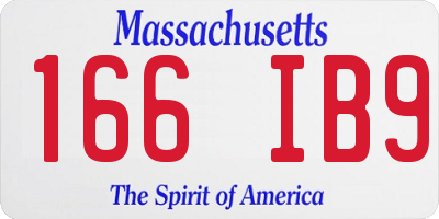 MA license plate 166IB9