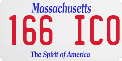 MA license plate 166IC0