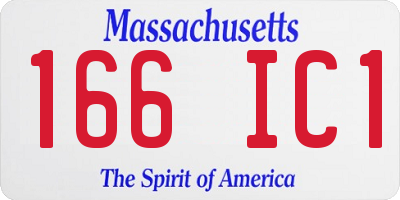 MA license plate 166IC1
