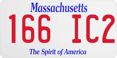 MA license plate 166IC2