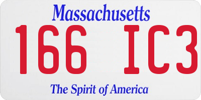 MA license plate 166IC3