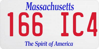 MA license plate 166IC4