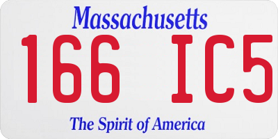 MA license plate 166IC5