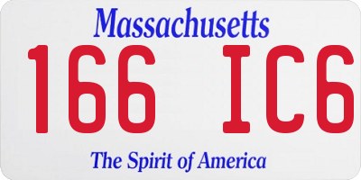 MA license plate 166IC6