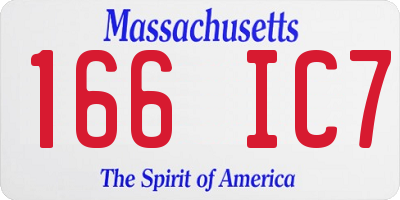 MA license plate 166IC7