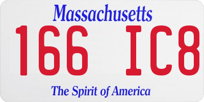 MA license plate 166IC8