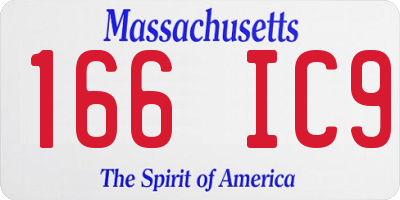 MA license plate 166IC9