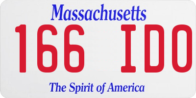 MA license plate 166ID0