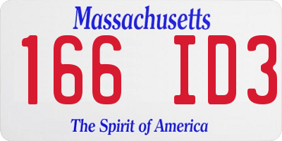 MA license plate 166ID3