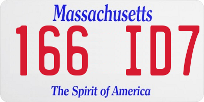 MA license plate 166ID7