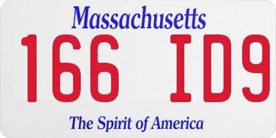 MA license plate 166ID9
