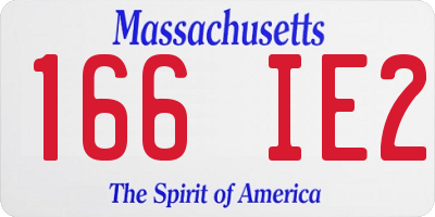 MA license plate 166IE2