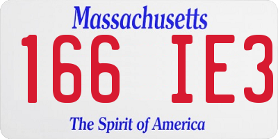 MA license plate 166IE3